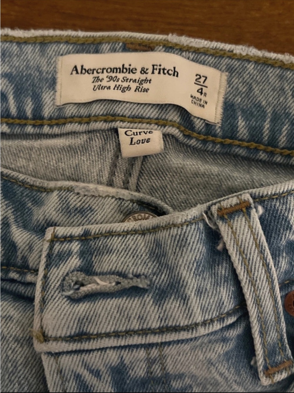 Abercrombie & Fitch Light Blue Straight High-Rise Jeans